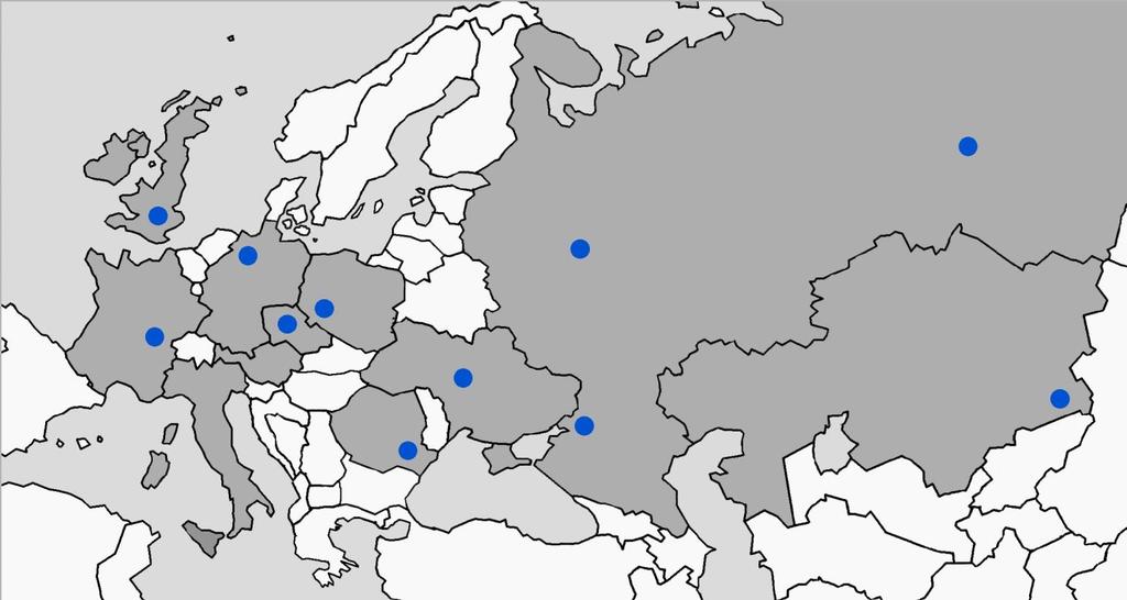 Funke Gruppe - reprezentare pe glob Germania UK/Irlanda Polonia Franţa America de Nord Ucraina