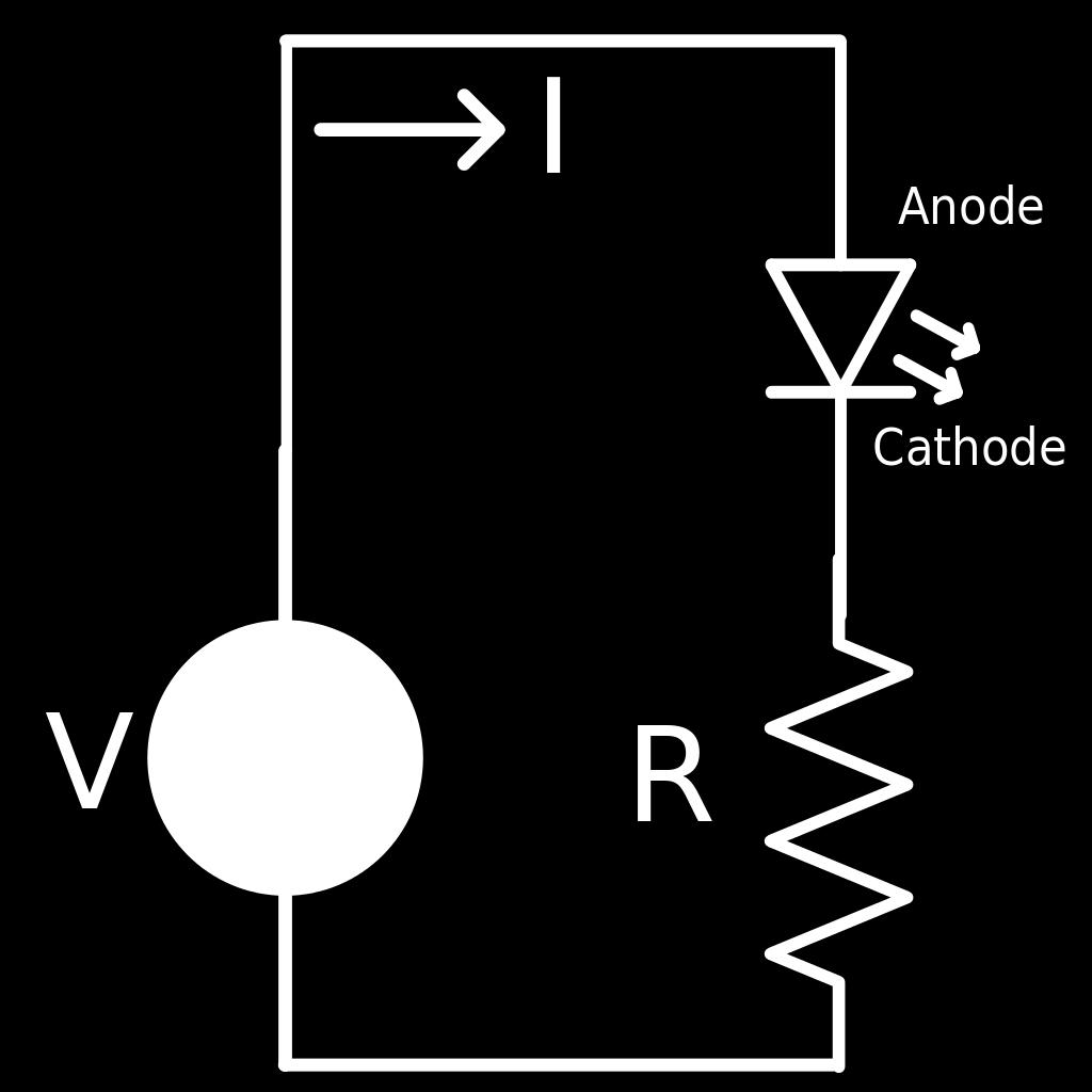Cea mai simpla schema de control: un rezistor in serie cu LED Atentie! Tensiunea directa poate varia semnificativ (>>0.