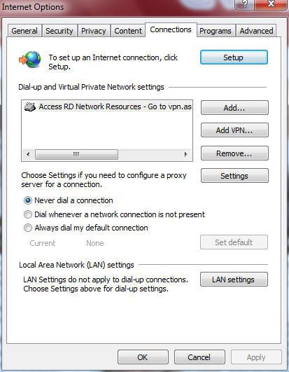 C. Dezactivaţi conexiunea pe linie comutată, dacă este activată. Windows @ 7/8 1. Faceţi clic pe Start > Internet Explorer pentru a lansa browserul web. 2.