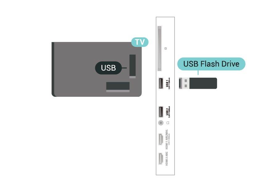 2 - Porniţi hard diskul USB şi televizorul. 3 - Selectaţi Înregistrări dacă doriţi să efectuaţi Pause TV şi înregistrare sau selectaţi Aplicaţii pentru a stoca aplicaţii.