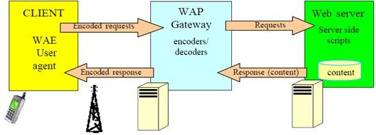 Fig.1 Model de conectivitate WAP Identificarea documentelor pe internet de face clasic folosind identificatori de tip URL (Uniform Resource Locator), de tipul protocol://hostname/filename.