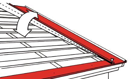 Aşezarea profilelor de acoperiş în unghi drept cu profilul streaşină face mult mai uşoară montarea restului profilelor de acoperiş.