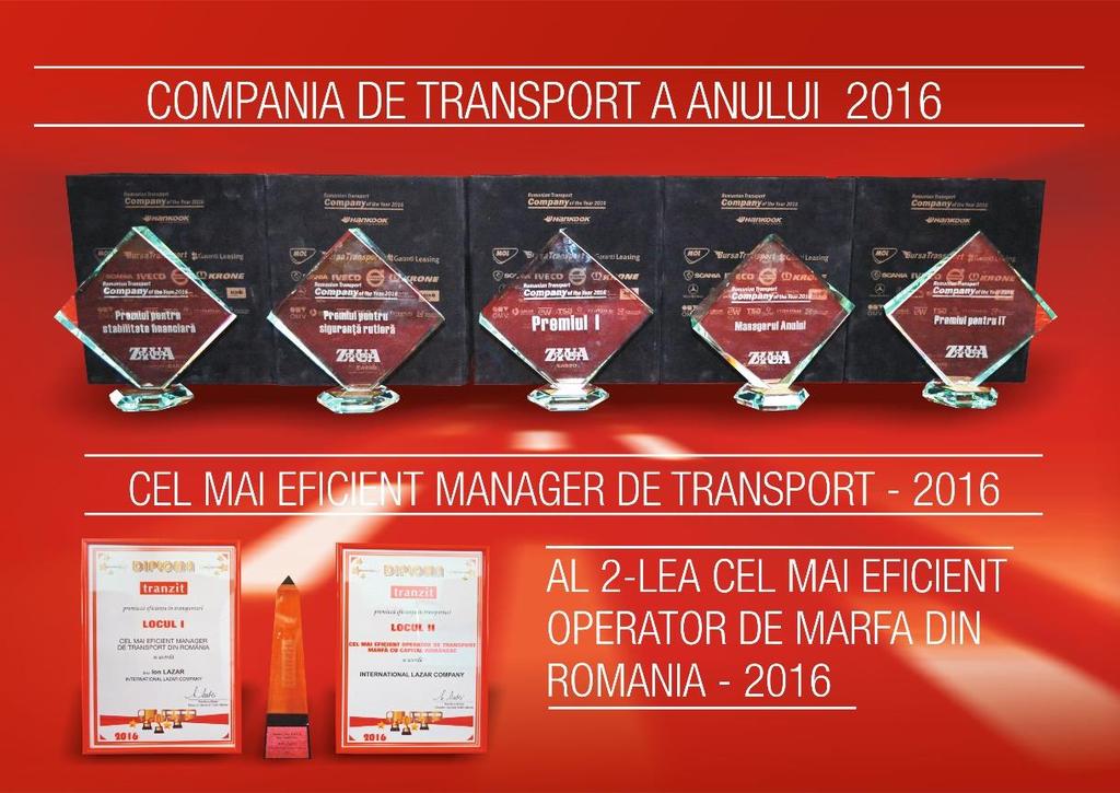 19 Premii International Lazăr Company a câștigat concursul Romanian Transport Company of the Year 2016 Hankook.