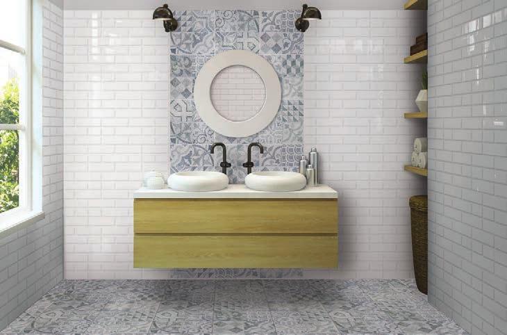 Before laying the tiles, we suggest you select from several boxes and arrange them as illustrated in the inspiration photo above or consult the www.cesarom.