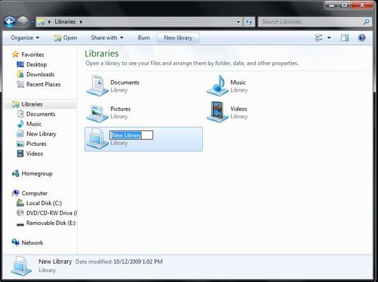 Crearea unei noi biblioteci Pe lângă bibliotecile existente, aveţi posibilitatea să creaţi biblioteci noi pentru alte colecţii în bara de activităţi (Taskbar), apăsaţi butonul Windows Explorer în