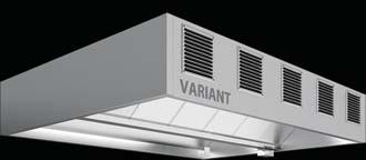 integrată VARIANT Hotele de bucătărie VARIANT asigură extracție eficientă, cu filtrarea aerului evacuat şi simultan furnizarea de aer proaspăt pentru bucătăriile de toate mărimile.