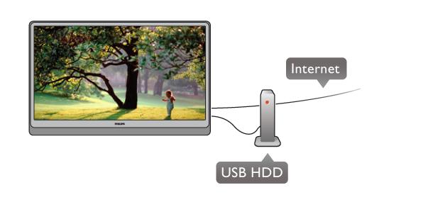 Pentru a desc!rca un clip video de închiriat, pute"i conecta o unitate flash USB de 8 GB sau, alternativ, pute"i utiliza o unitate hard disk USB.