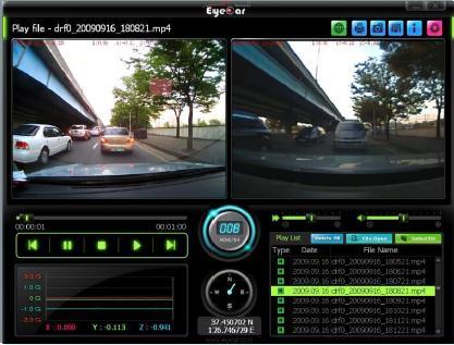 Software utilitar PC - EyeCar PC Viewer EyeCar PC Viewer este un software utilitar care permite utilizatorului să vadă şi să analizeze înregistrările de la EyeCar B1 pe un PC.