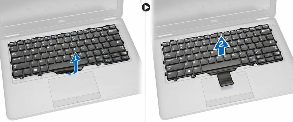 Conectaţi cablul tastaturii la conectorul său de pe placa de sistem. 3.