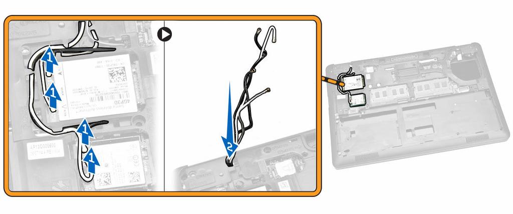 4. Deconectaţi cablul afişajului de la placa de sistem.