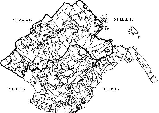 Bucovina Forestierã IX, 1-2 Articole de cercetare N Fig. 3. Localizarea cercetărilor în O.S.E. Tomnatic, U.P.