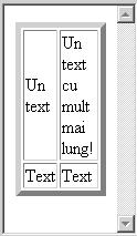 În situaţia în care reducem dimensiunile ferestrei browser-ului, textul va fi dispus modificat, pentru ca tabelul să încapă în totalitate.