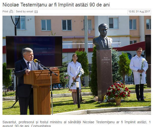 Denumirea canalului media: www.ipn.md Titlul știrii: Nicolae Testemițanu ar fi împlinit astăzi 90 de ani Data publicării: 01.08.