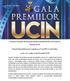 COMUNICAT DE PRESĂ Uniunea Cineaștilor din România anunță nominalizările din acest an pentru Premiile UCIN Teatrul Național București va găzdui, pe 27